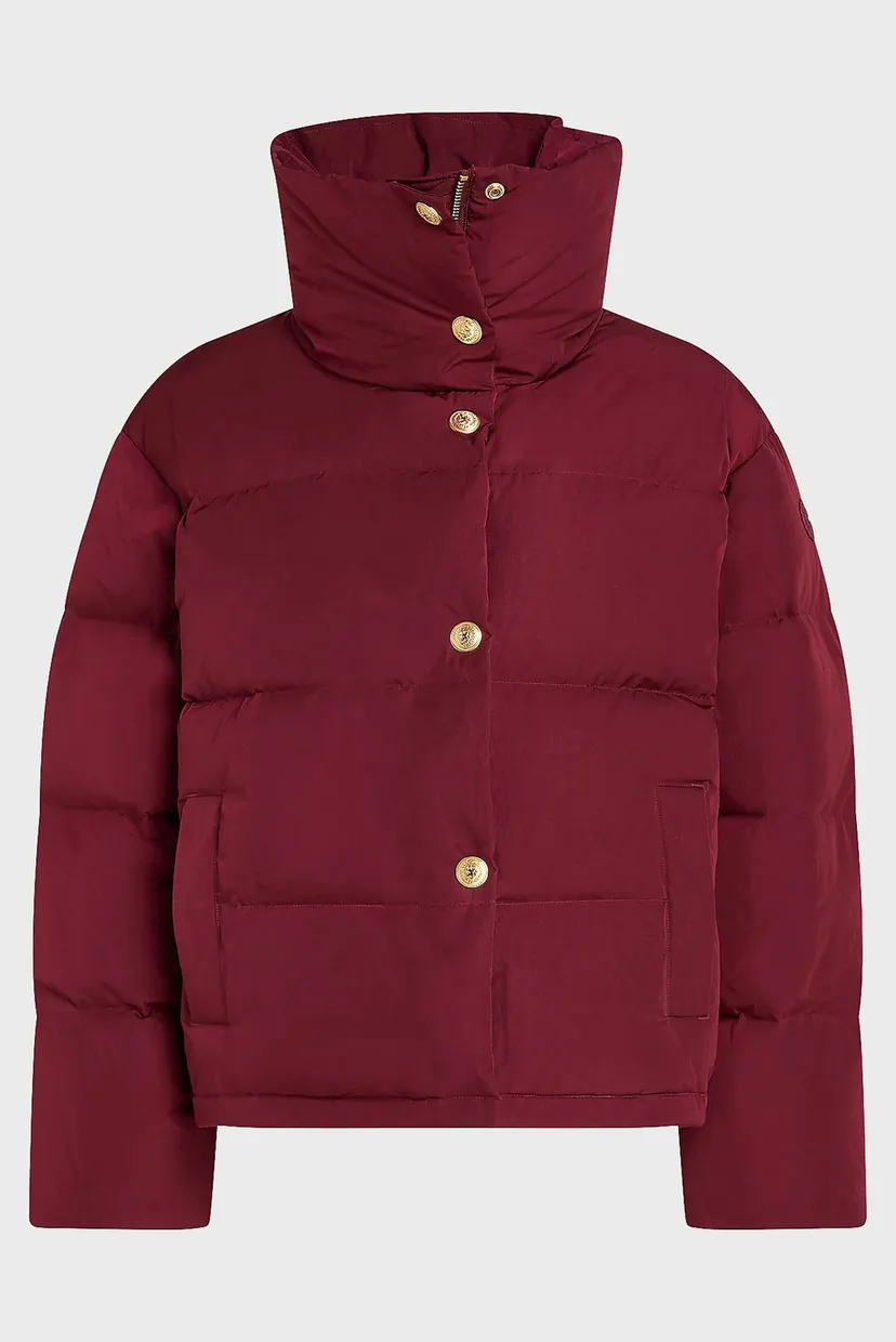 Жіночий бордовий пуховик GOLD BUTTON DOWN JACKET 5