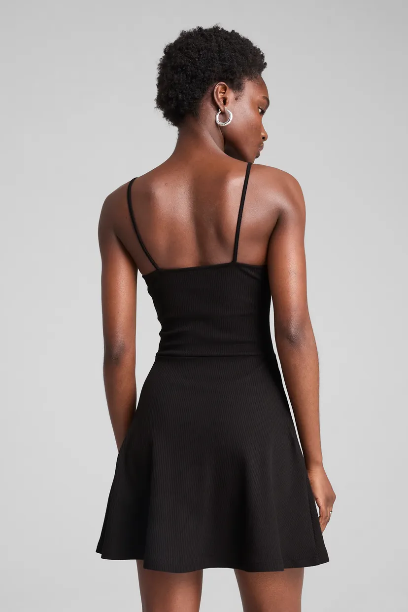 Жіночий чорний сарафан WARDROBE ESS Ribbed Flared Short Dress