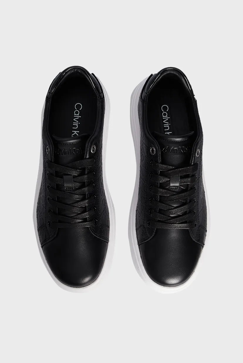 Жіночі чорні шкіряні снікерcи RAISED CUPSOLE LACE UP-MONO MIX 4