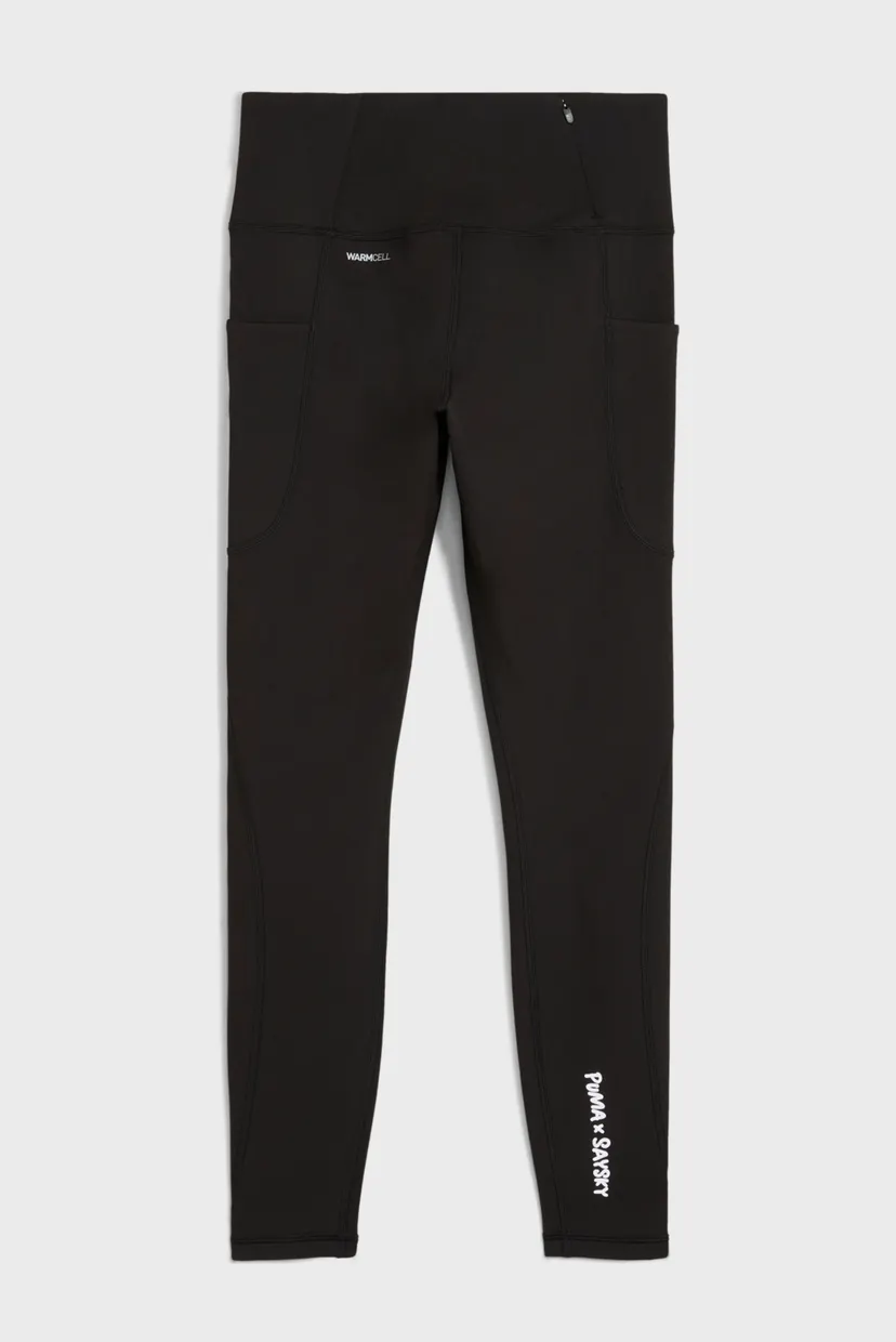 Женские черные тайтсы PUMA x SAYSKY Women's Running Fleece Tights 7