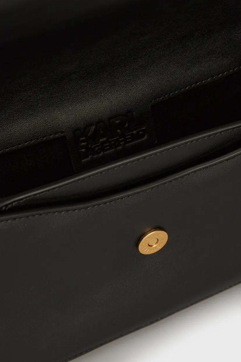 Жіноча чорна шкіряна сумка k signature fan md crossbody 6