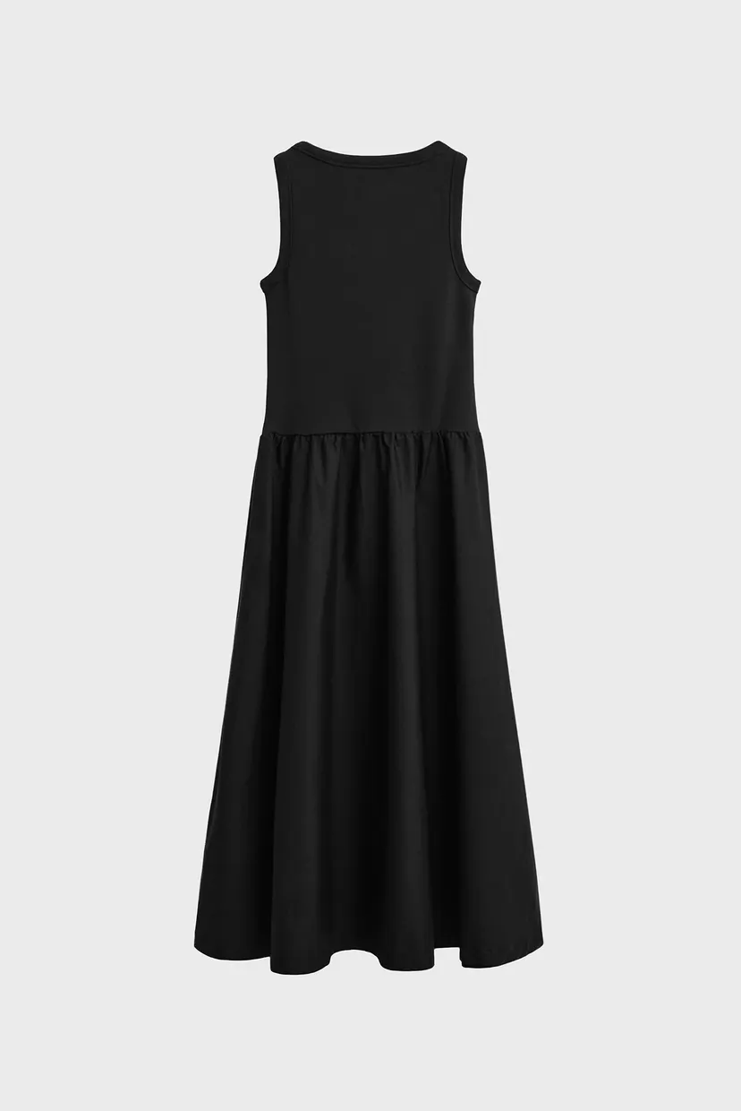 Жіноча чорна сукня MIDI JERSEY WOVEN COMBO DRESS 6