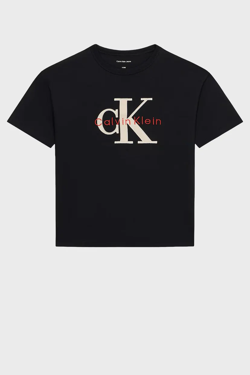 Детская черная футболка MESH APPLIQUE SS 5
