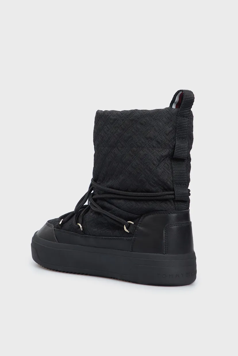 Женские черные луноходы с узором LACE-UP MONOGRAM SNOWBOOT 5