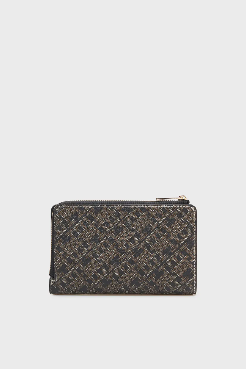 Женский коричневый кошелек с узором CON BIFOLD 4