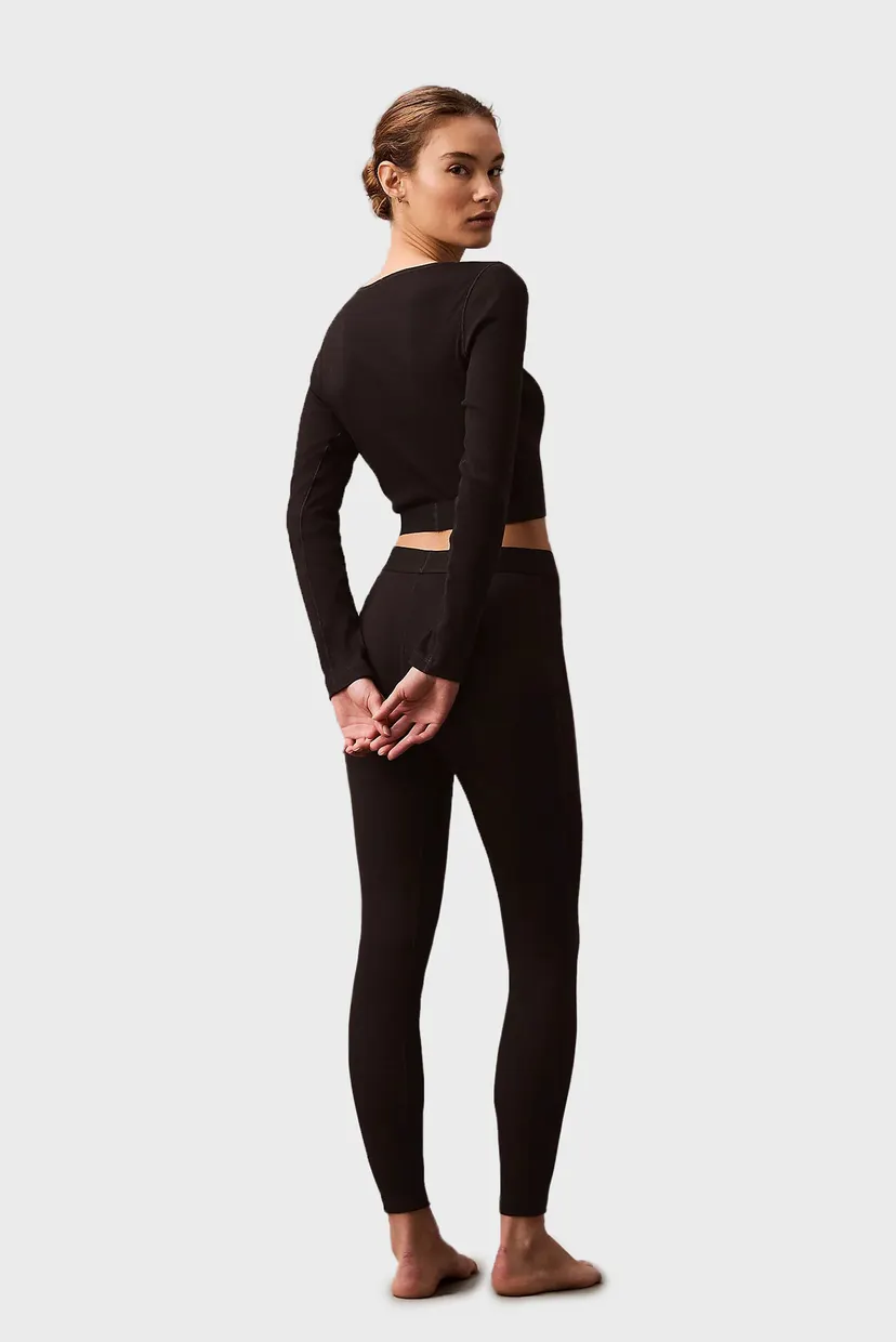 Женский черный лонгслив L/S CROP CREW 4