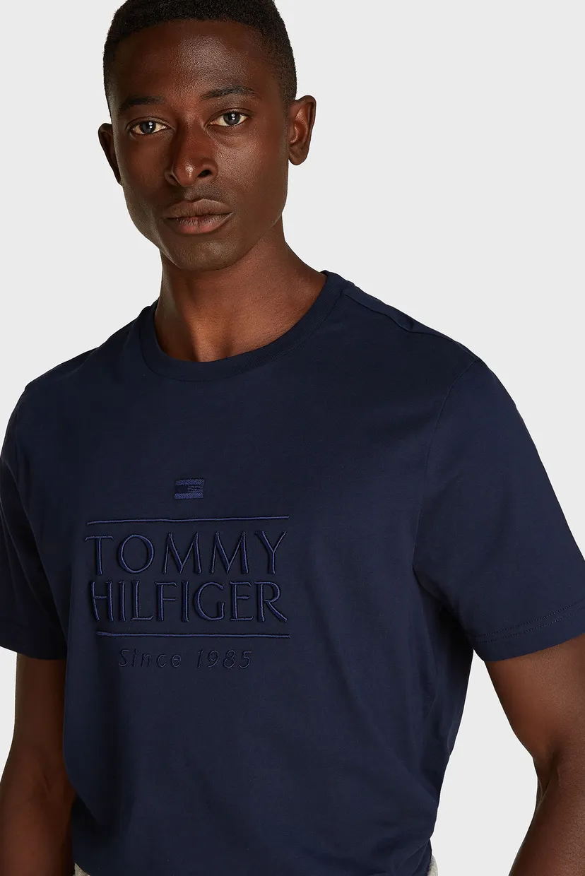 Чоловіча темно-синя футболка HILFIGER EMBROIDERY 4