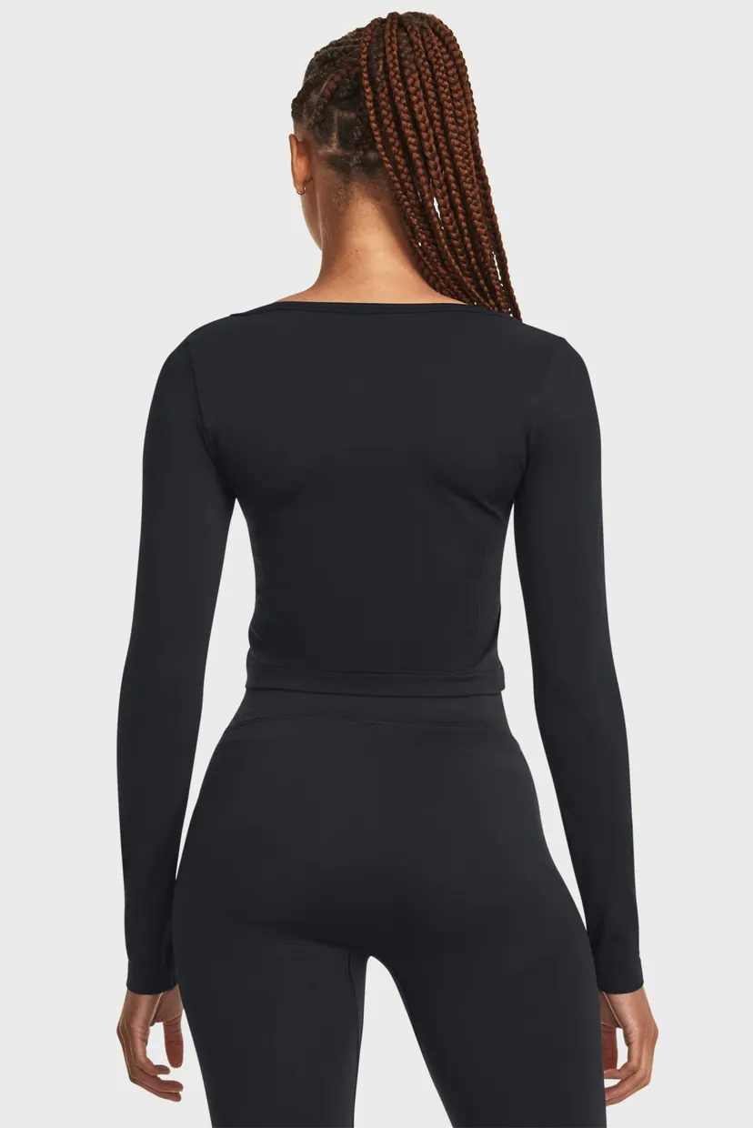 Женский черный лонгслив UA Train Seamless LS 3