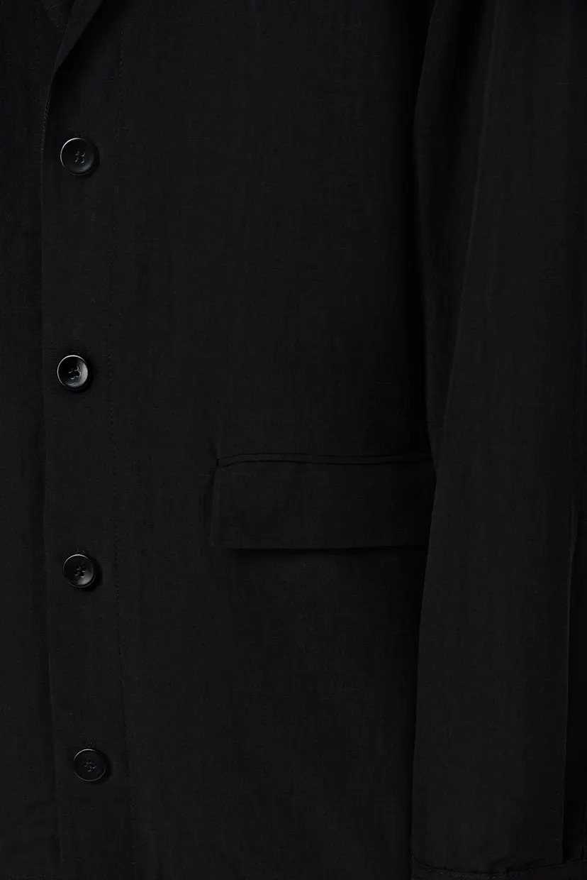 Мужской черный пиджак LINEN VISCOSE SHIRT BLAZER 3