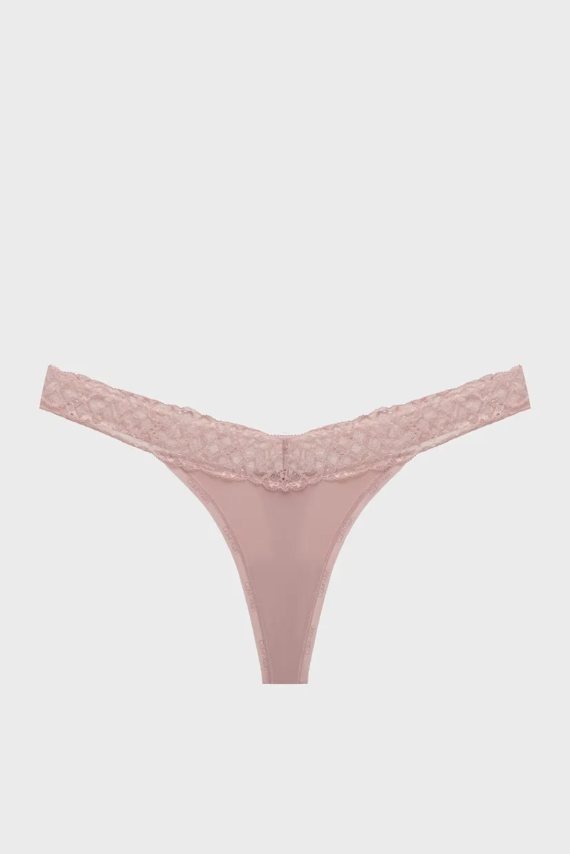 Женские розовые трусики THONG 6