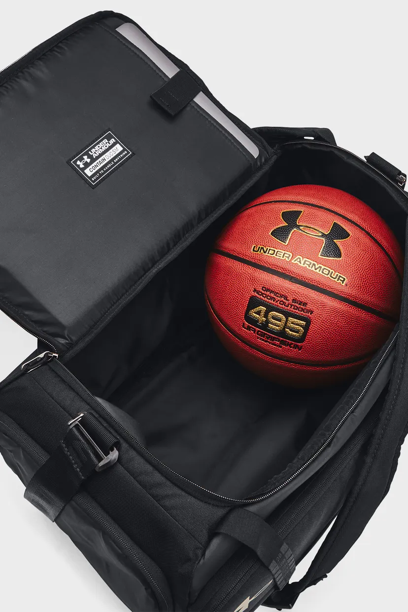 Чорна спортивна сумка-рюкзак UA Contain Duo SM SM BP Duffle 6
