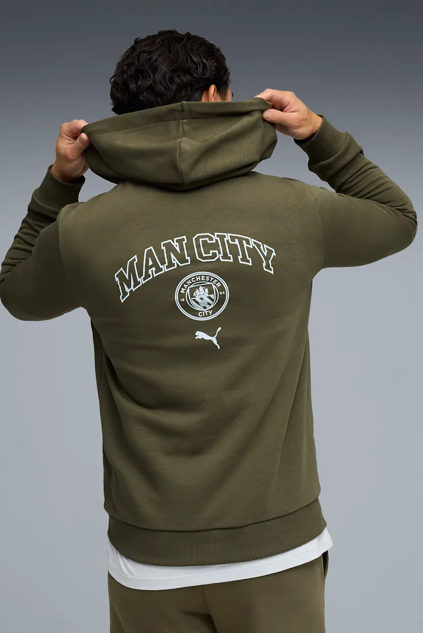 Чоловіче оливкове худі Manchester City FtblCulture Hooded Jacket Men 3
