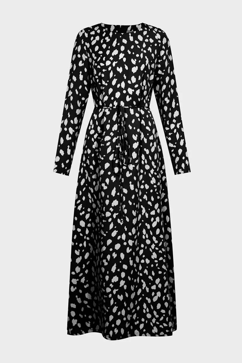 Женское черное платье с узором 6
