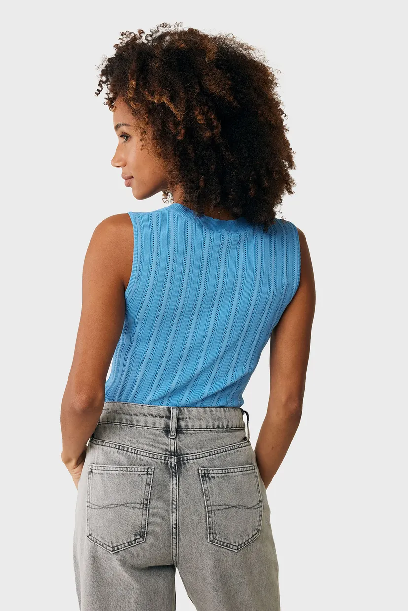 Женский голубой топ LILY Classic ajour tanktop 3