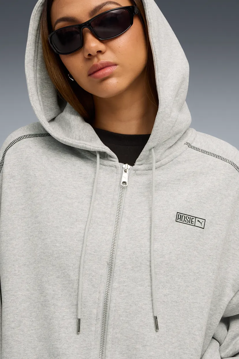 Женское серое худи PUMA x ROSÉ T7 Hoodie Women 4