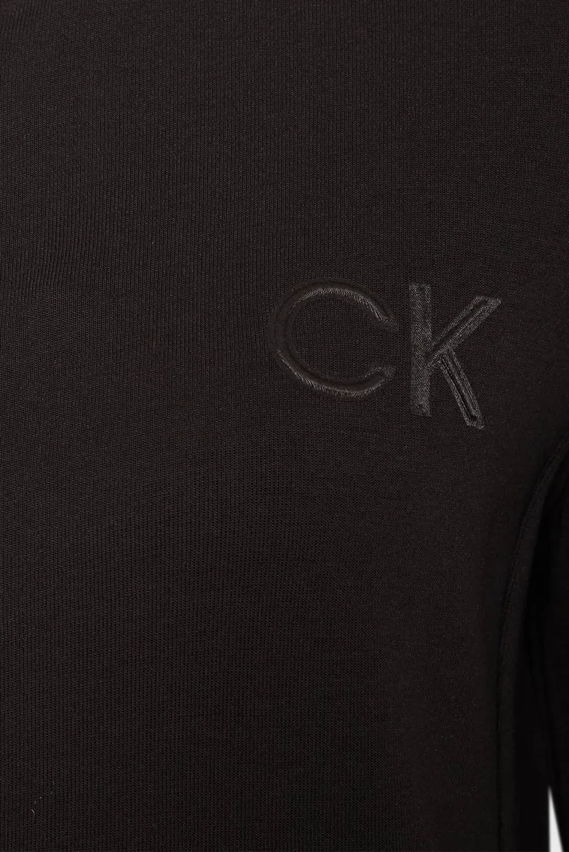 Женское черное худи SATIN CK REGULAR  ZIP HOODIE 5