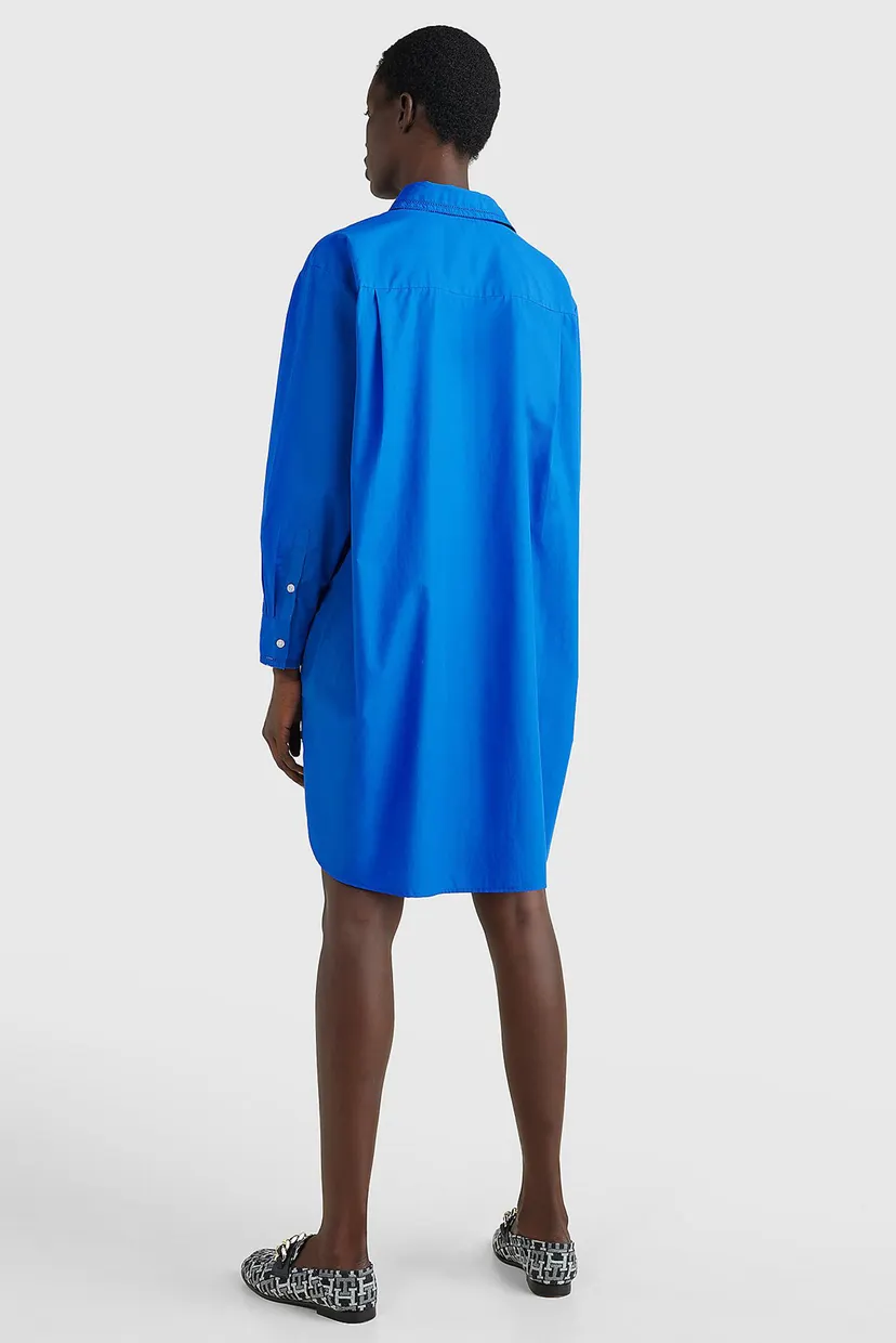 Женское синее платье ORG CO SOLID KNEE SHIRT DRESS 3