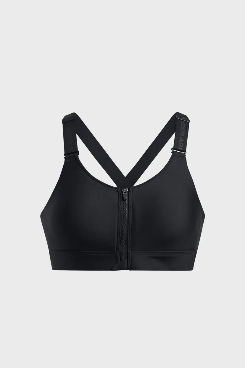 Жіночий чорний топ UA Infinity High Zip 2.0 Bra 9