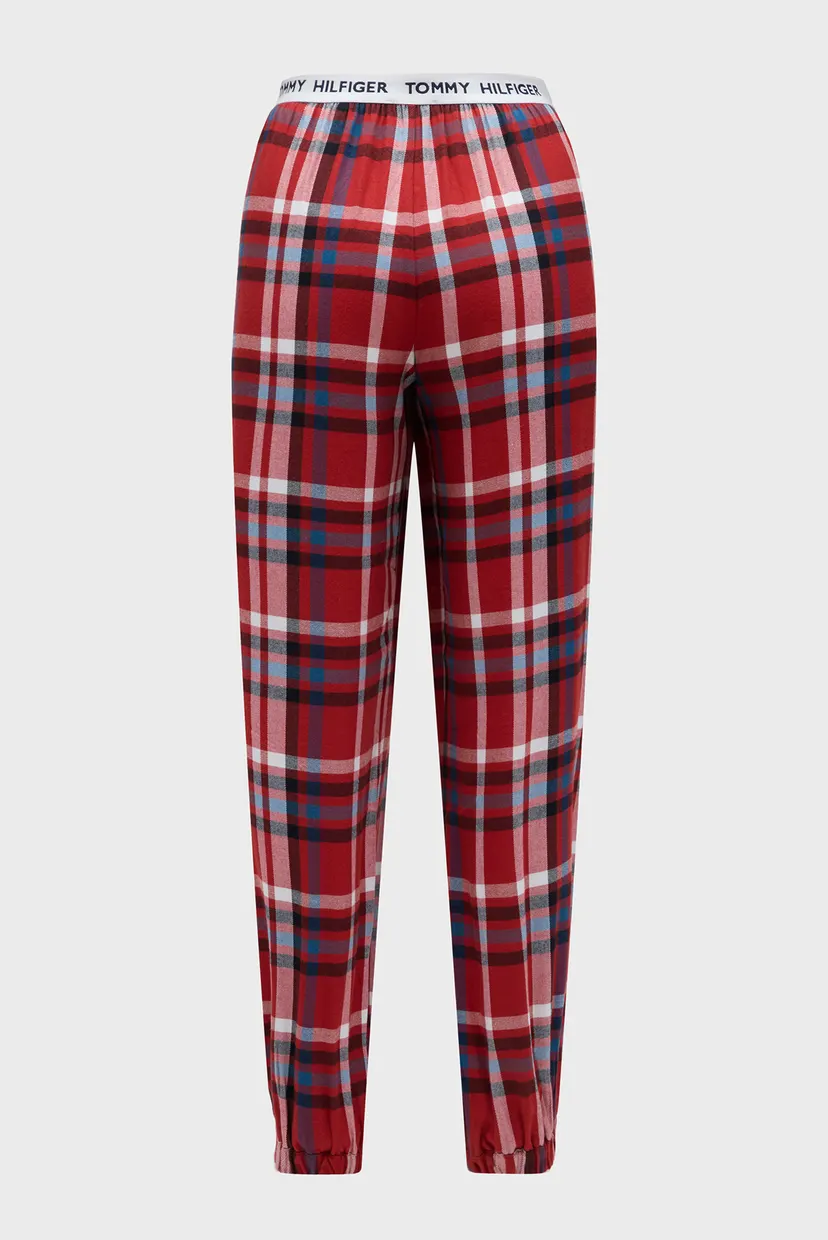 Жіночі червоні картаті брюки FLANNEL CUFFED PANT 6