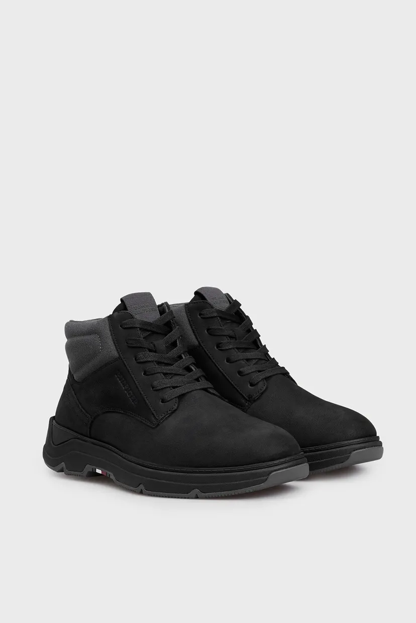 Чоловічі чорні черевики HILIFGER NUBUCK HYBRID CHUKKA 3