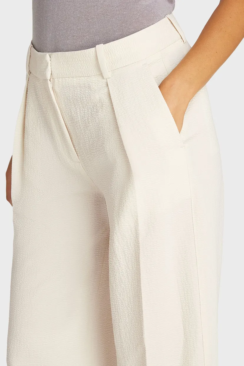 Женские белые брюки SOFT SEERSUCKER WIDE LEG 3