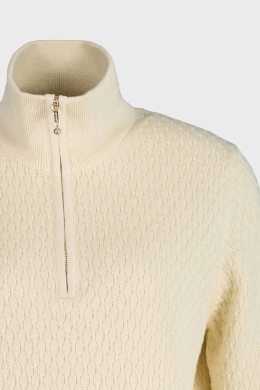 Жіноча бежева кофта COTTON TEXTURED HALF-ZIP 3