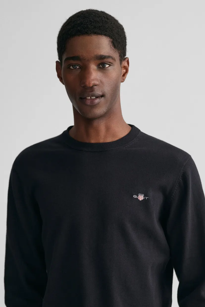 Чоловічий чорний джемпер CLASSIC COTTON C-NECK 4