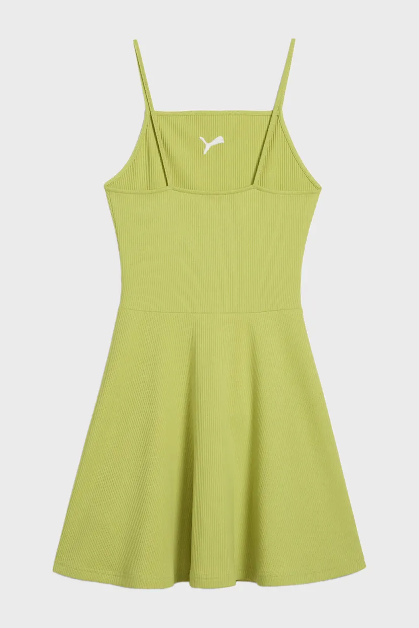 Жіночий салатовий сарафан WARDROBE ESS Ribbed Flared Short Dress Women 4
