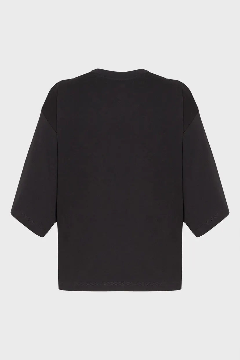 Жіноча чорна футболка COTTON BOXY CROP PRIDE 6