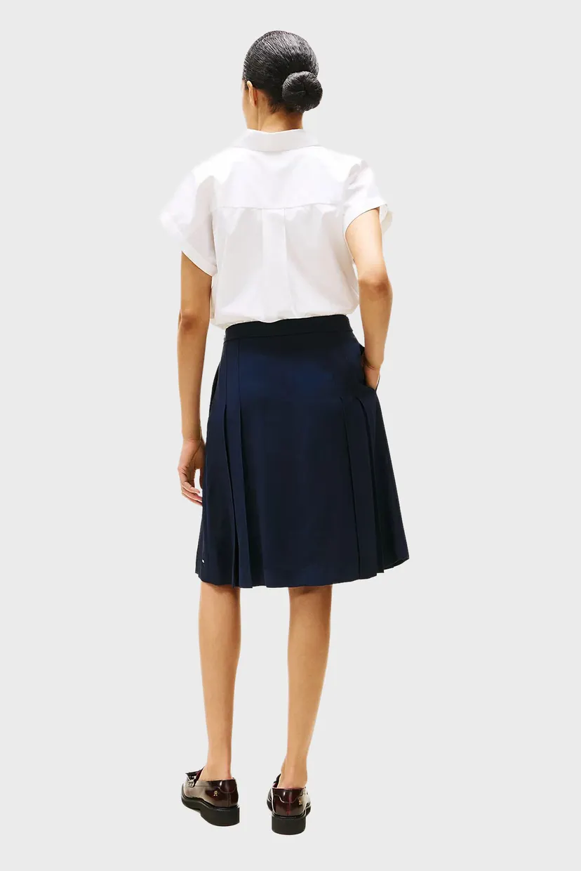 Жіноча темно-синя плісирована спідниця TWILL PLEATED 3