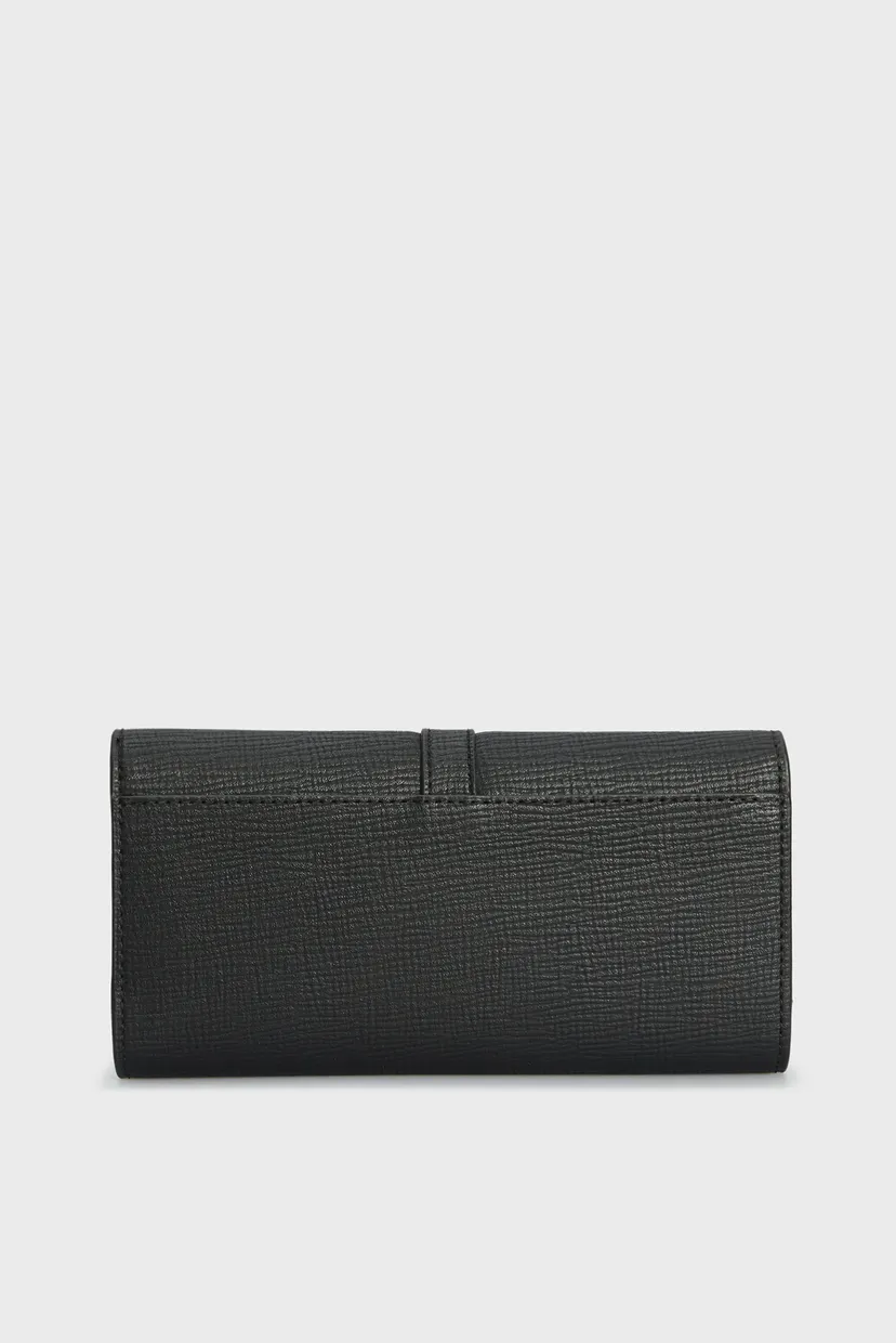 Жіночий чорний гаманець TH PLUSH LARGE FLAP WALLET 4