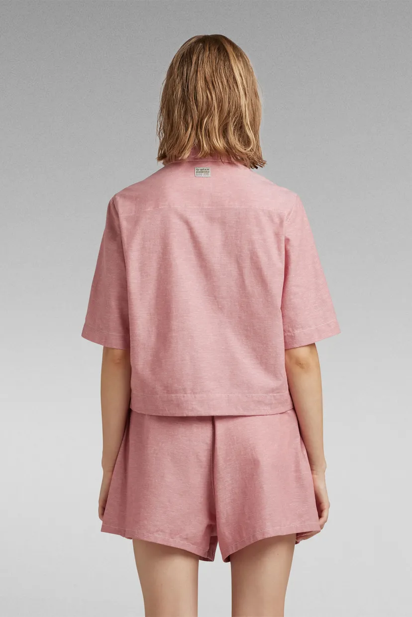 Женская розовая рубашка cropped shirt 3