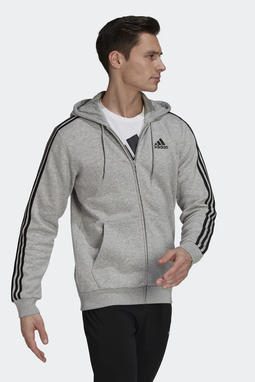 Мужское серое худи Essentials 3-Stripes 4