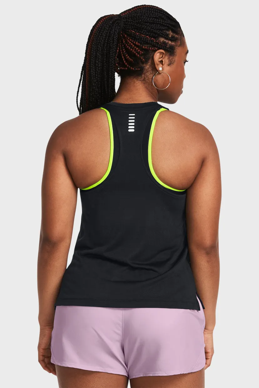 Жіноча чорна майка UA Launch Splatter Singlet 3