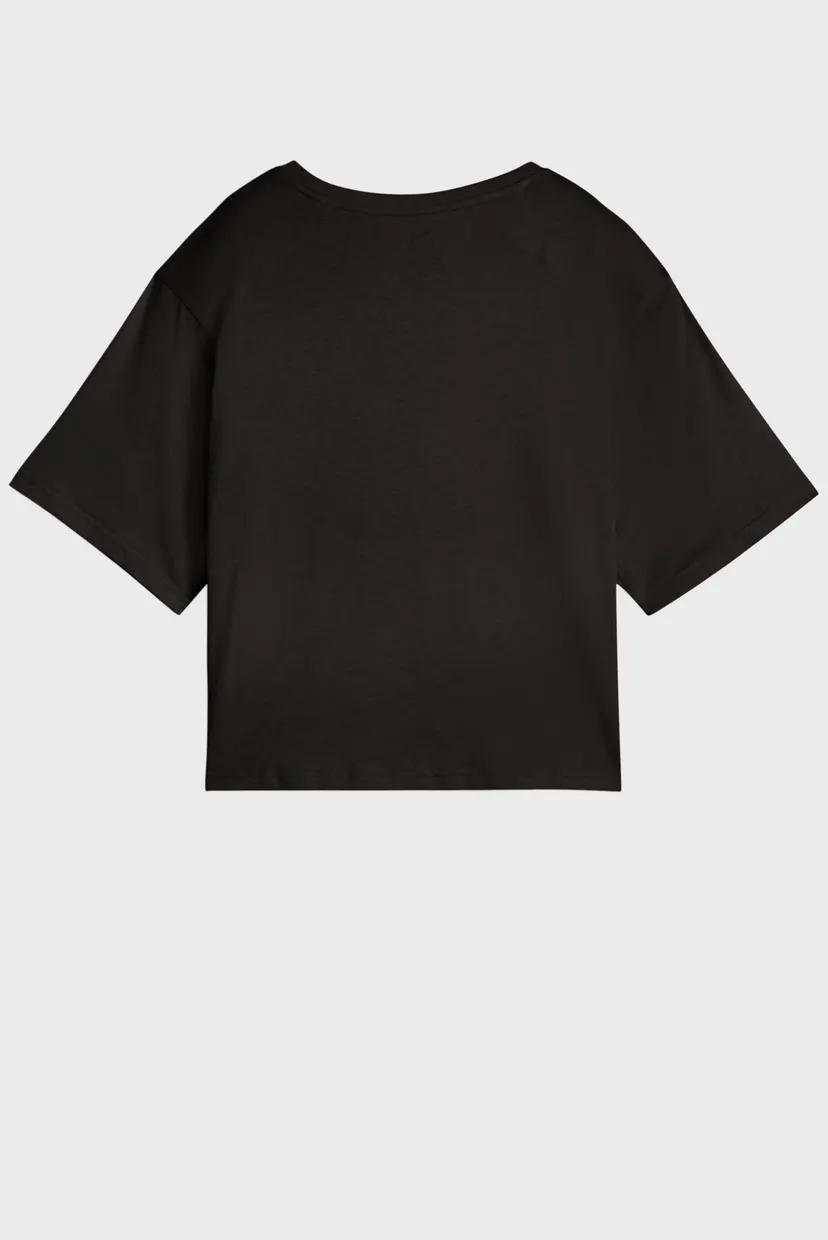 Женская черная футболка ESS Cropped No. 1 Logo Relaxed Tee Women 5