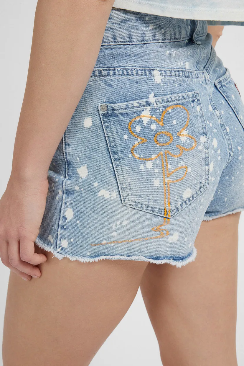 Женские голубые джинсовые шорты MOM Guess x Brandalised 5