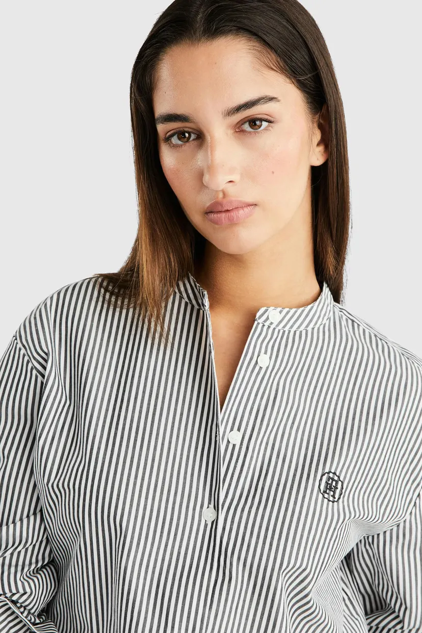 Женская рубашка в полоску STRIPED EASY FIT COLLARLSS SHIRT 4