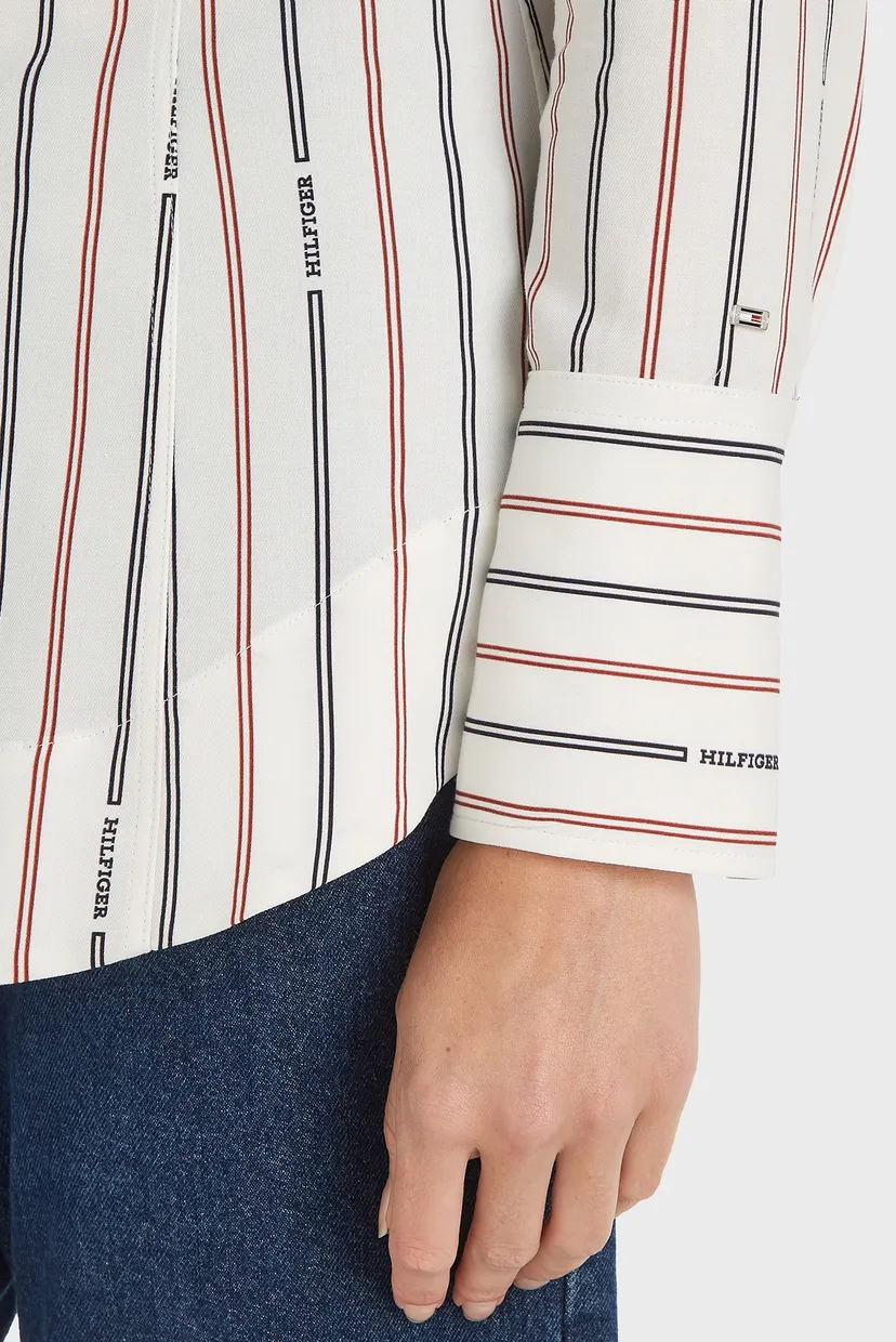 Женская белая рубашка в полоску MONOTYPE STRIPE 3