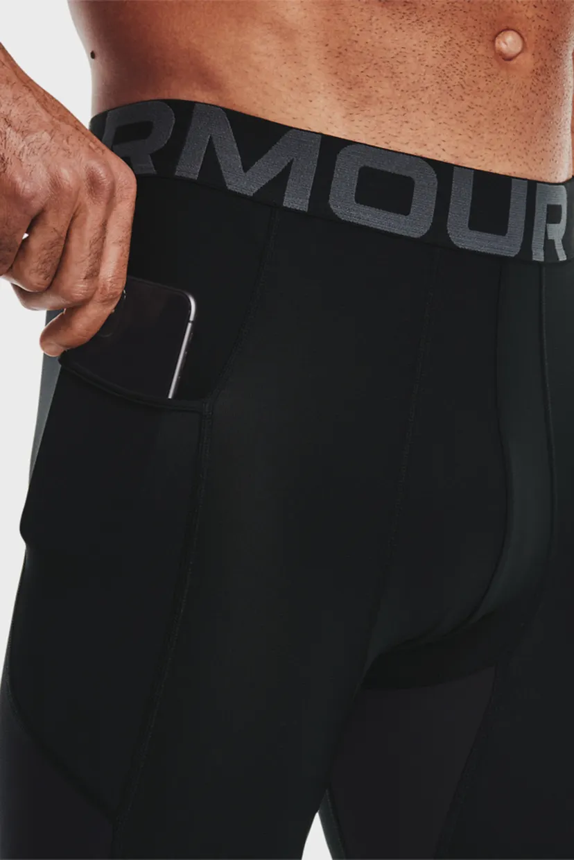 Мужские черные тайтсы UA HG Armour 3/4 Legging 5