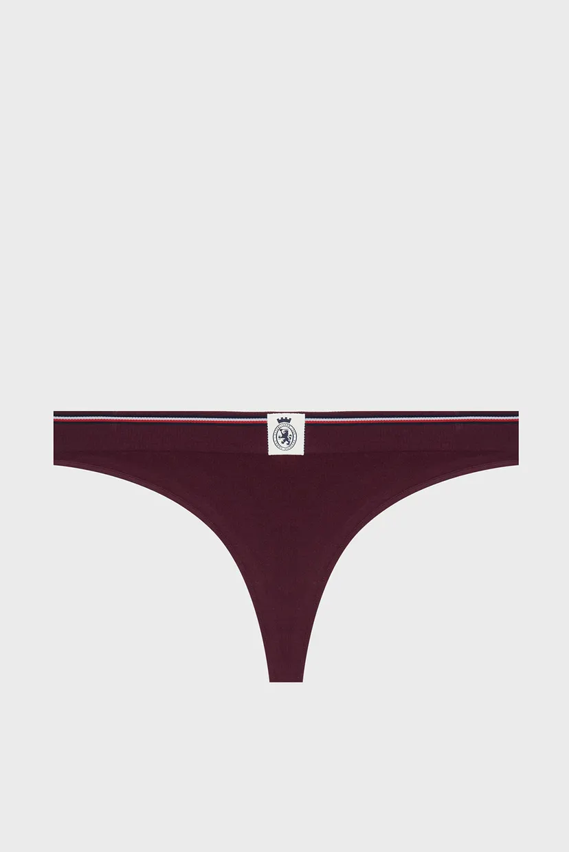 Женские бордовые трусики THONG 6