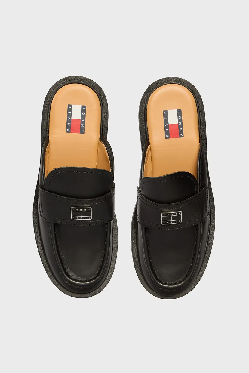 Женские черные кожаные клоги TJW MULE LOAFER 4
