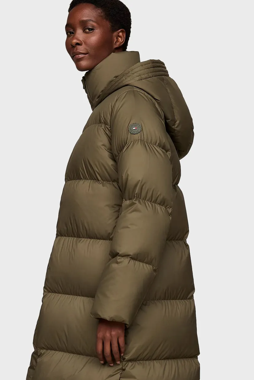 Жіночий оливковий пуховик HW DOWN CASUAL MAXI 4