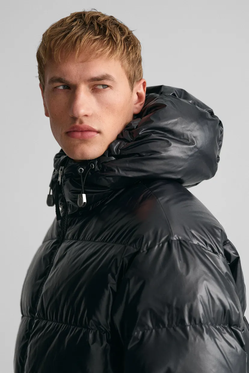 Чоловічий чорний пуховик OVERSIZED SHINY 4