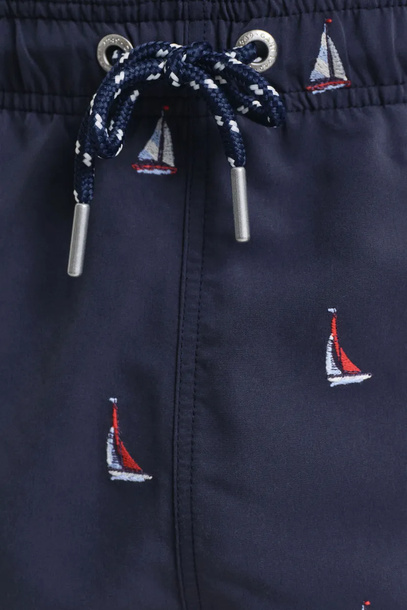 Чоловічі темно-сині плавальні шорти з візерунком BOAT EMBROIDERY SWIM SHORTS 4