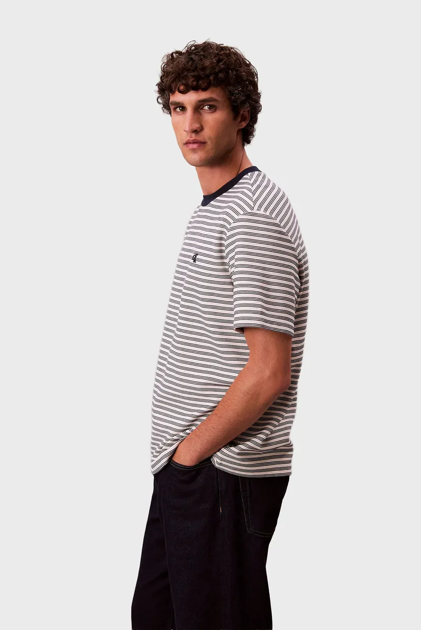 Чоловіча бежева футболка у смужку OTTOMAN 4