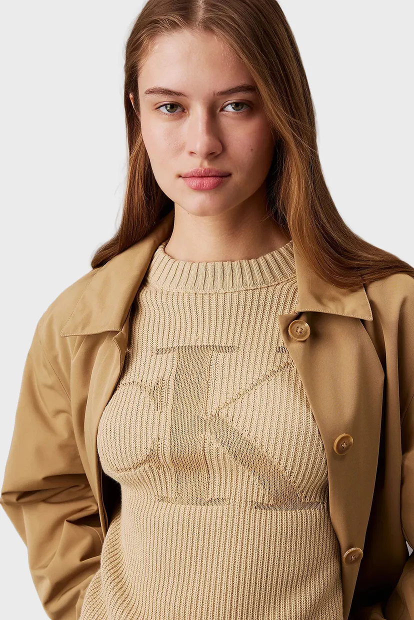 Жіночий бежевий светр LOGO INTARSIA REGULAR 4