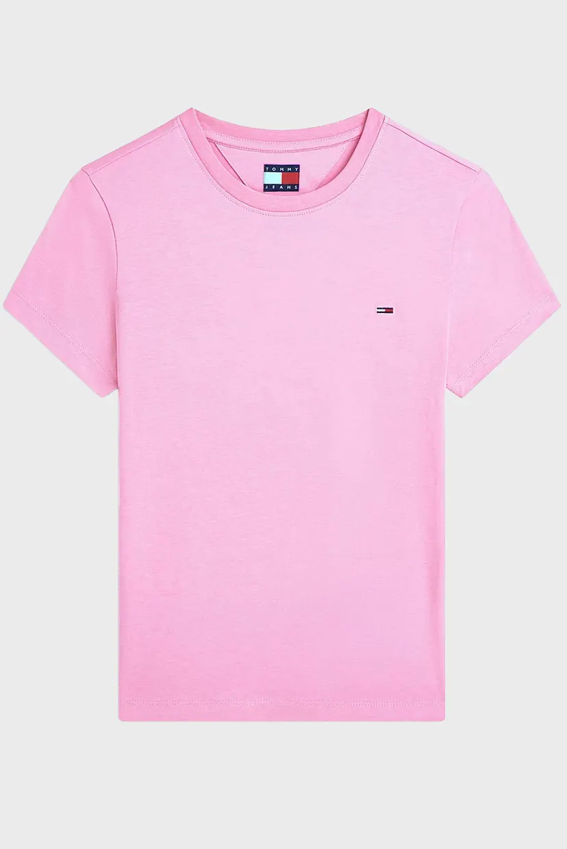 Жіноча рожева футболка SLIM C-NECK 5
