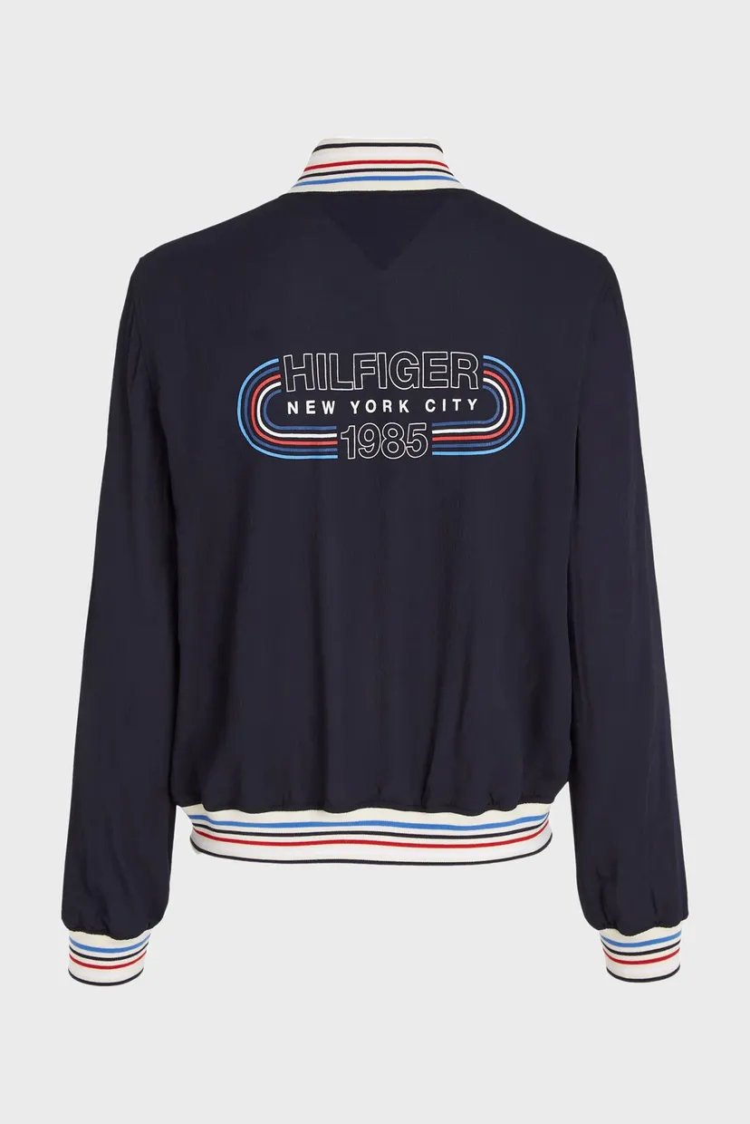 Женский темно-синий бомбер RIB TRIM LS ZIP TOP 7