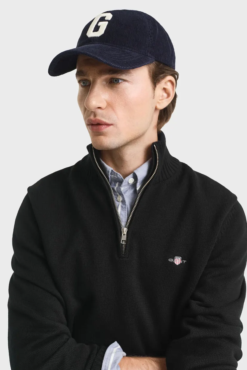 Мужская черная кофта CASUAL COTTON HALF ZIP 4