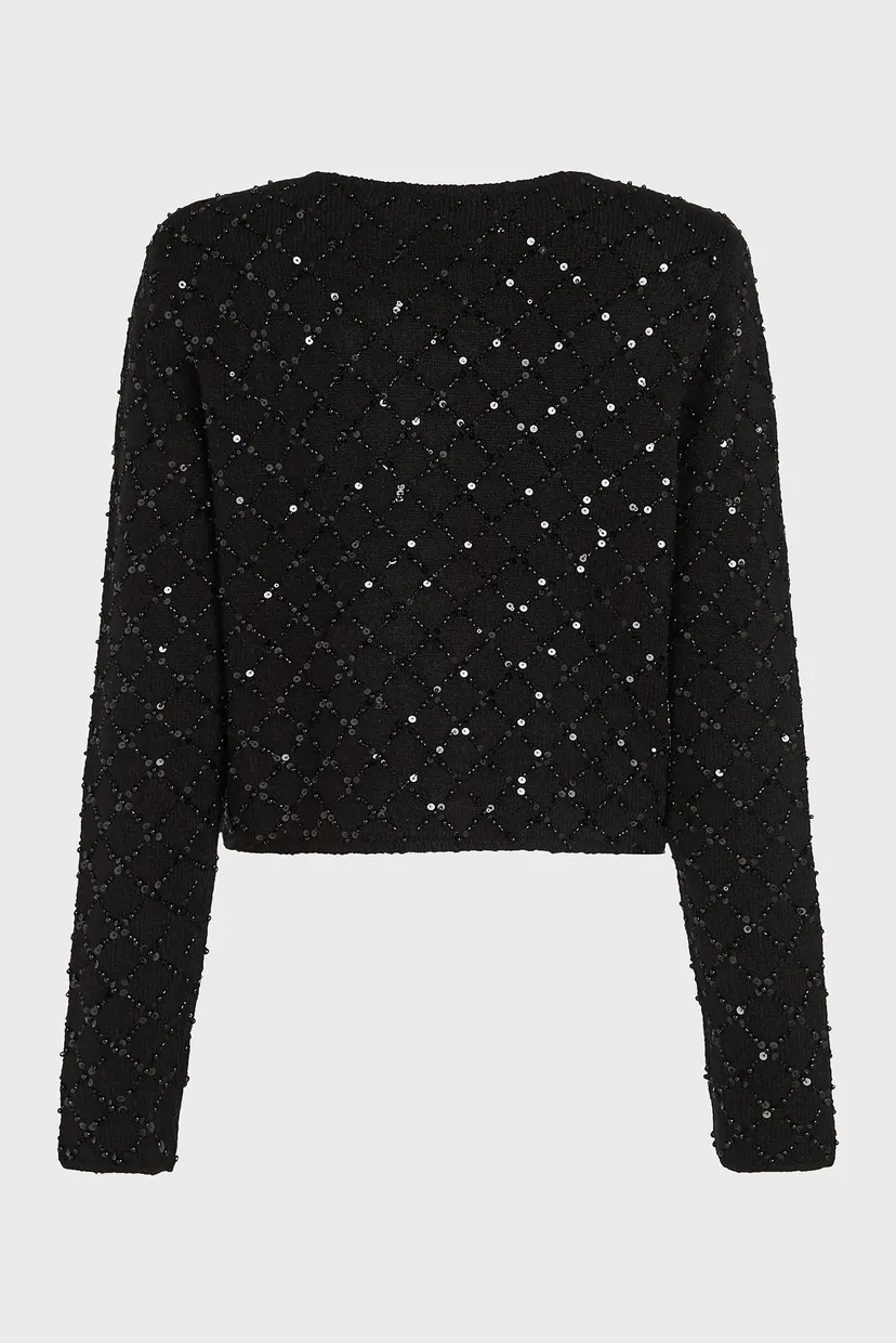 Женский черный кардиган embellished 6